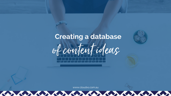 Creating a database of content ideas